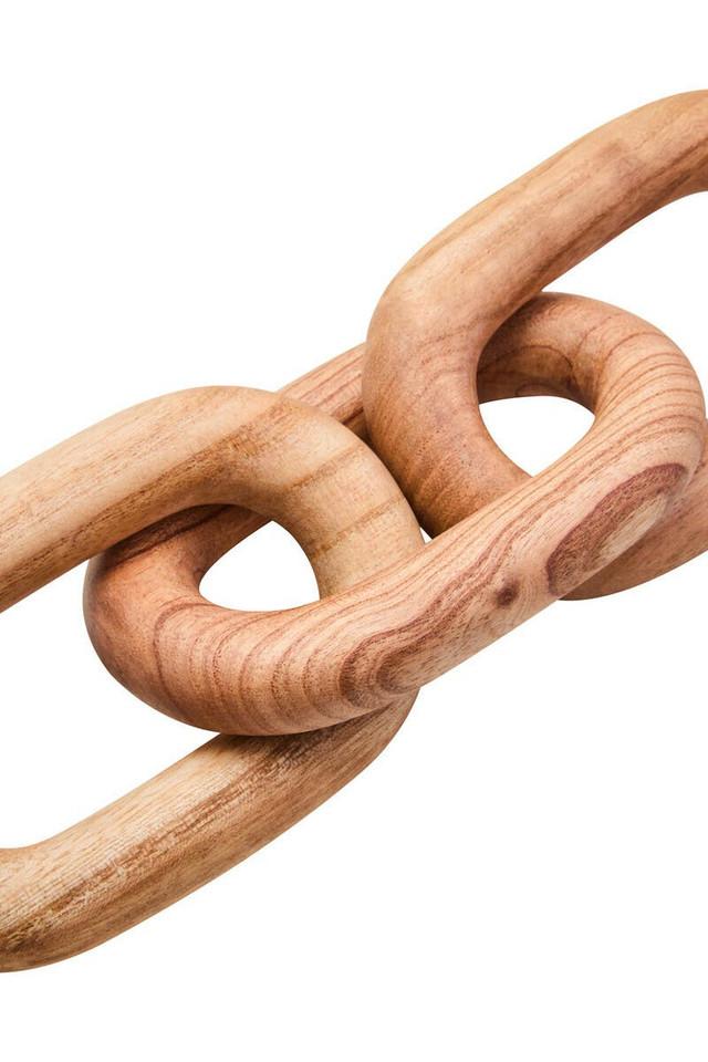Premier Housewares Cato Natural Wood 3 Link Chain Decor