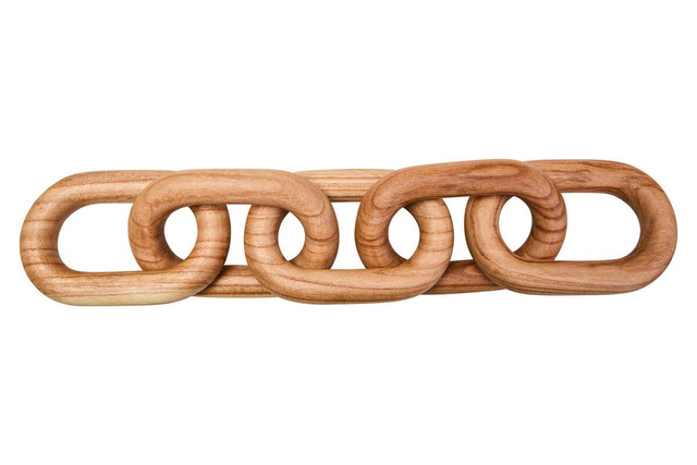Premier Housewares Cato Natural Wood 5 Link Chain Decor
