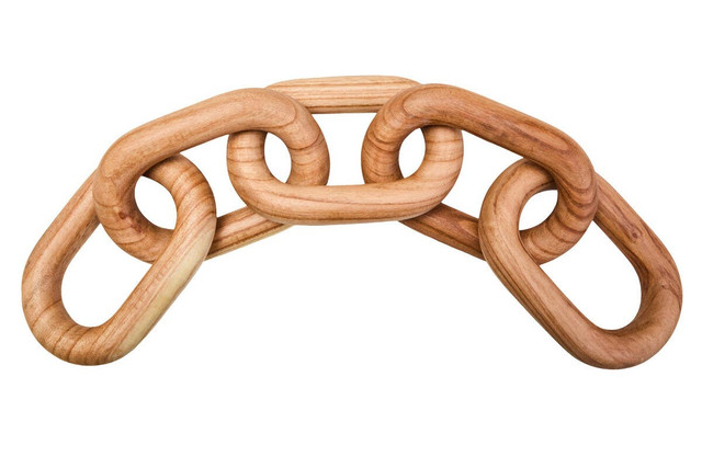 premier housewares Cato Natural Wood 5 Link Chain Decor