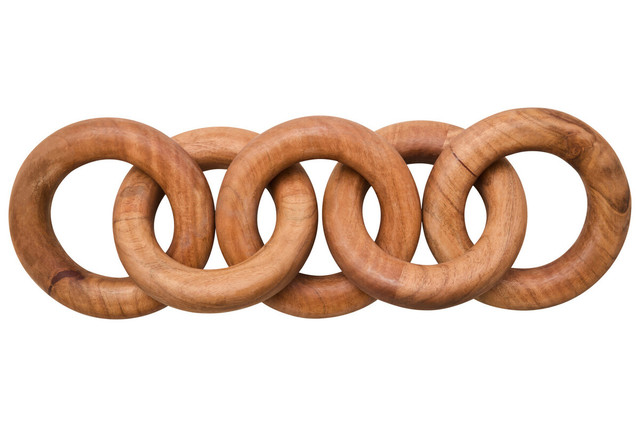 Premier Housewares Cato Natural Wooden 5 Link Chain Decor