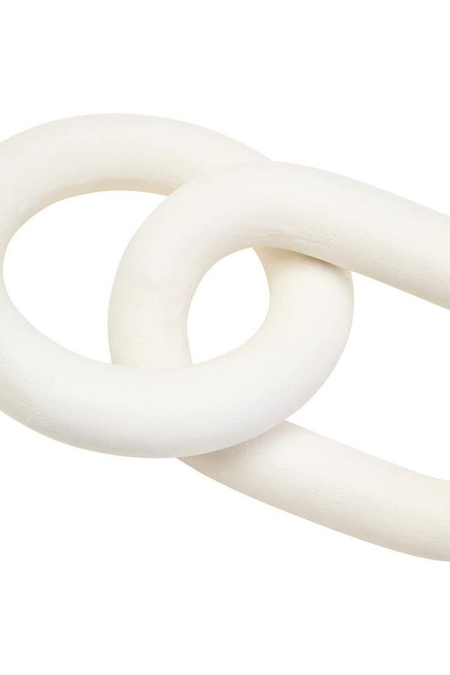 Premier Housewares Cato White Wood 2 Link Chain Decor