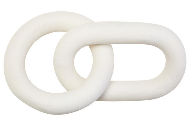 premier housewares Cato White Wood 2 Link Chain Decor