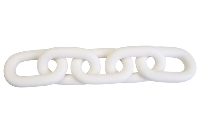 Premier Housewares Cato White Wood 5 Link Chain Decor