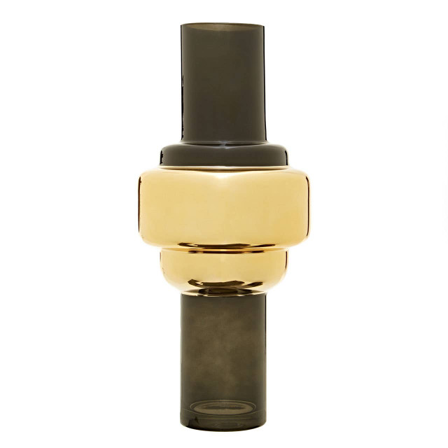 premier housewares Cayden Large Smoked Black And Gold Vase