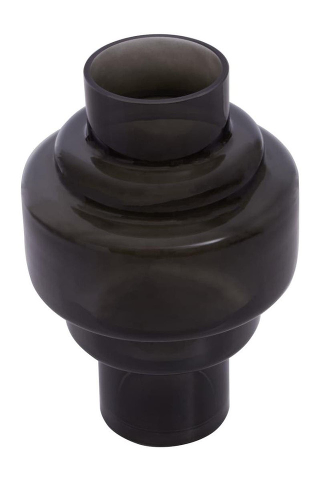 Premier Housewares Cayden Small Black Smoked Glass Vase