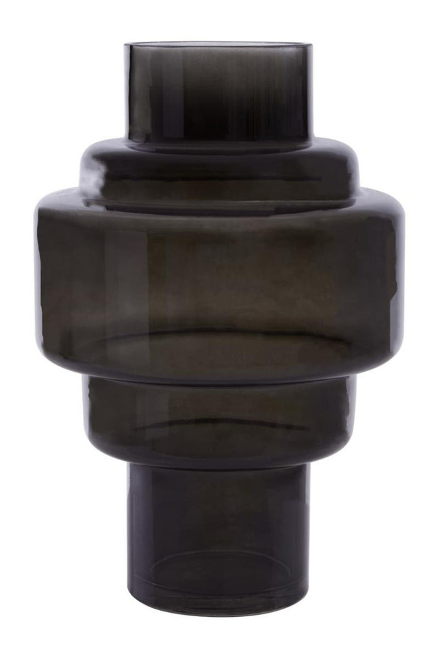 premier housewares Cayden Small Black Smoked Glass Vase