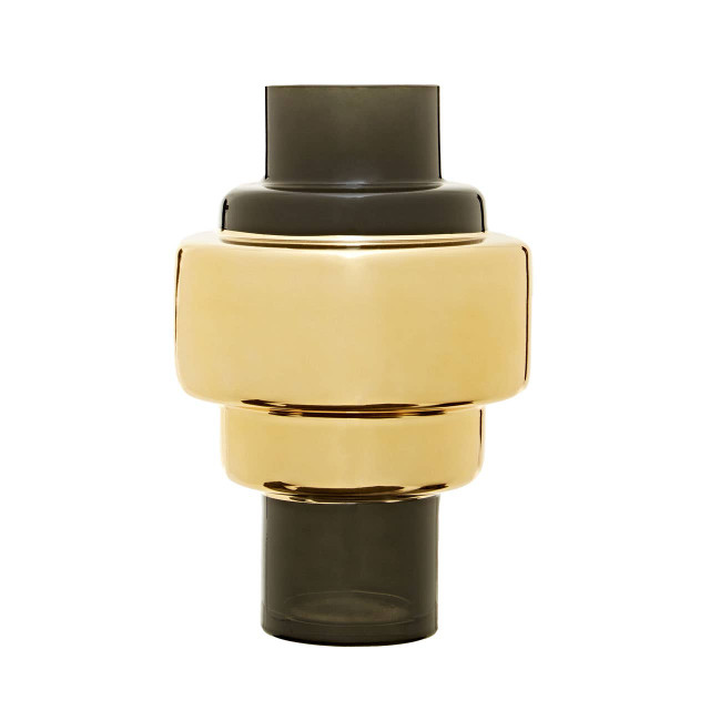 Premier Housewares Cayden Small Smoked Black And Gold Vase