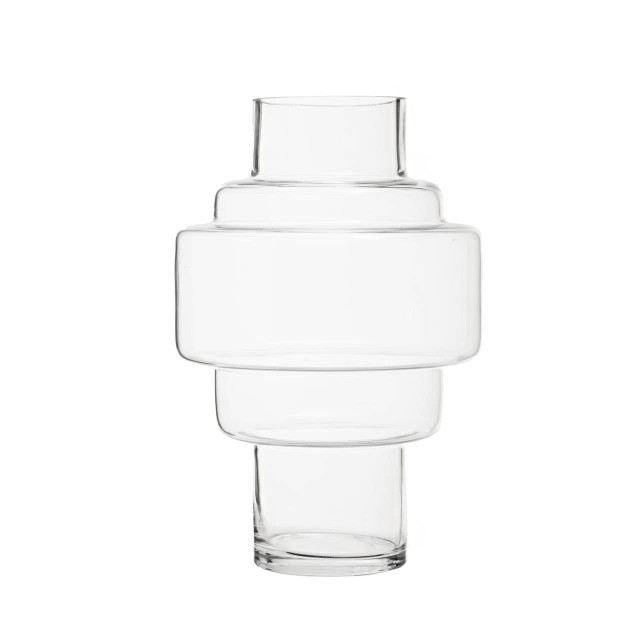 Premier Housewares Cayden Stacked Design Small Glass Vase
