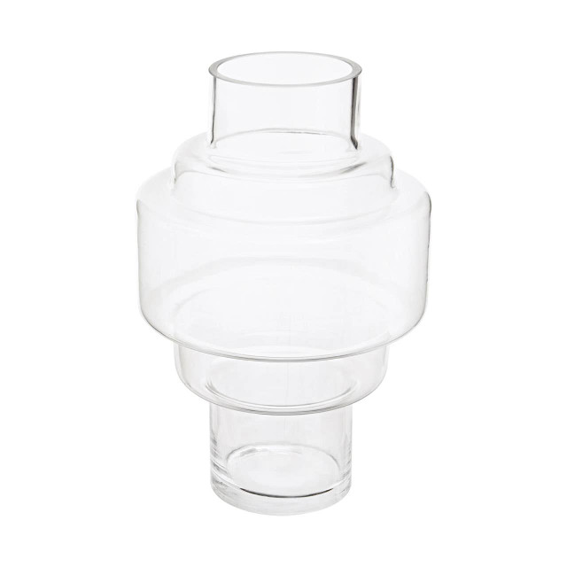 Premier Housewares Cayden Stacked Design Small Glass Vase