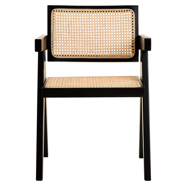 premier housewares Cebu Natural Cane and Black Beech Wood Dining Chair
