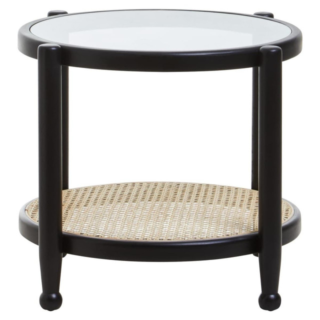 premier housewares Cebu Rattan and Glass Side Table
