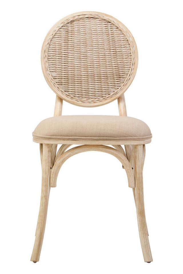 Premier Housewares Cebu White Wash Elm Wood Dining Chair