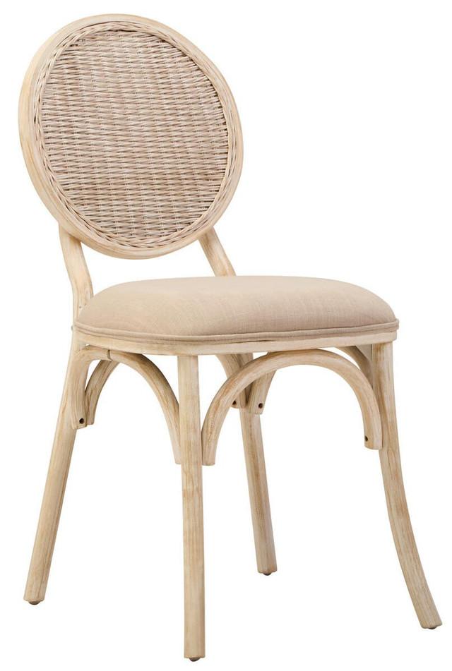 premier housewares Cebu White Wash Elm Wood Dining Chair