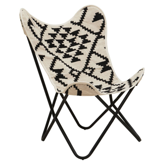 Premier Housewares Cefena Black And White Butterfly Chair