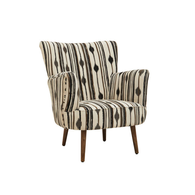 Premier Housewares Cefena Black And White Chair With Flared Arms