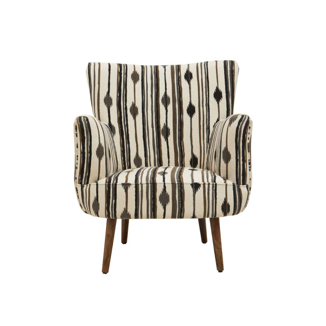 premier housewares Cefena Black and White Chair With Flared Arms