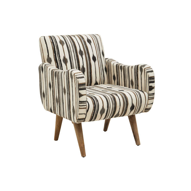 Premier Housewares Cefena Black And White Chair With Straight Arms