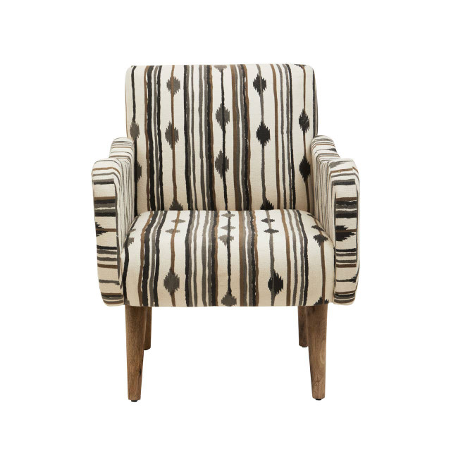 premier housewares Cefena Black and White Chair With Straight Arms