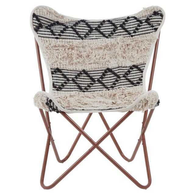 Premier Housewares Cefena Black And White Pattern Butterfly Chair