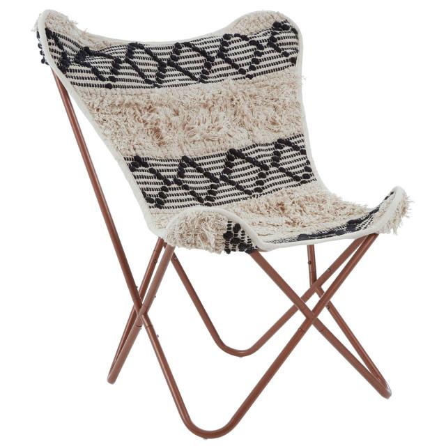 premier housewares Cefena Black and White Pattern Butterfly Chair