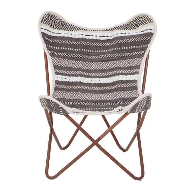 Premier Housewares Cefena Grey And White Butterfly Chair