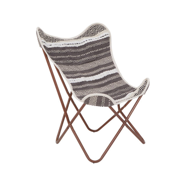Premier Housewares Cefena Grey And White Butterfly Chair