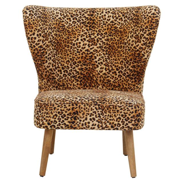 Premier Housewares Cefena Leopard Print Velvet Chair