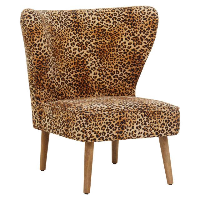 Premier Housewares Cefena Leopard Print Velvet Chair