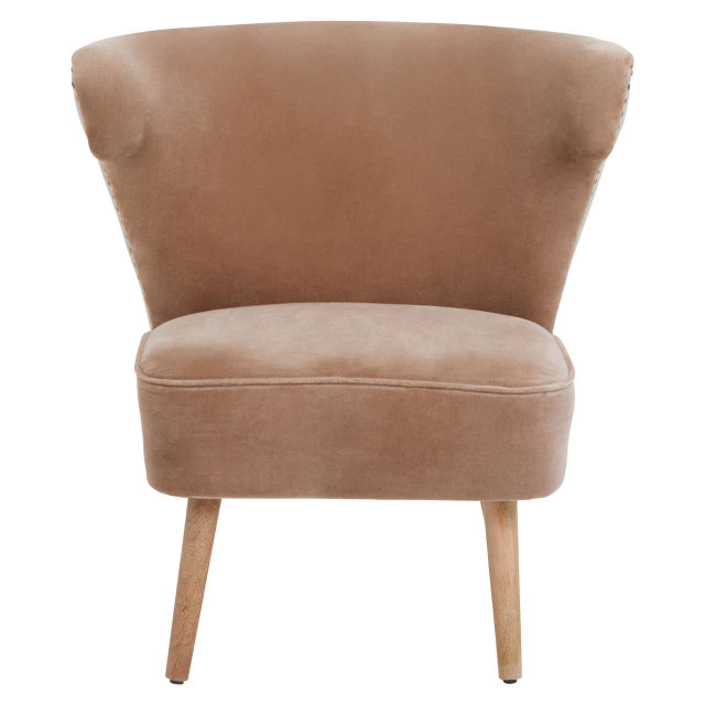 premier housewares Cefena Mink Velvet and Natural Linen Chair