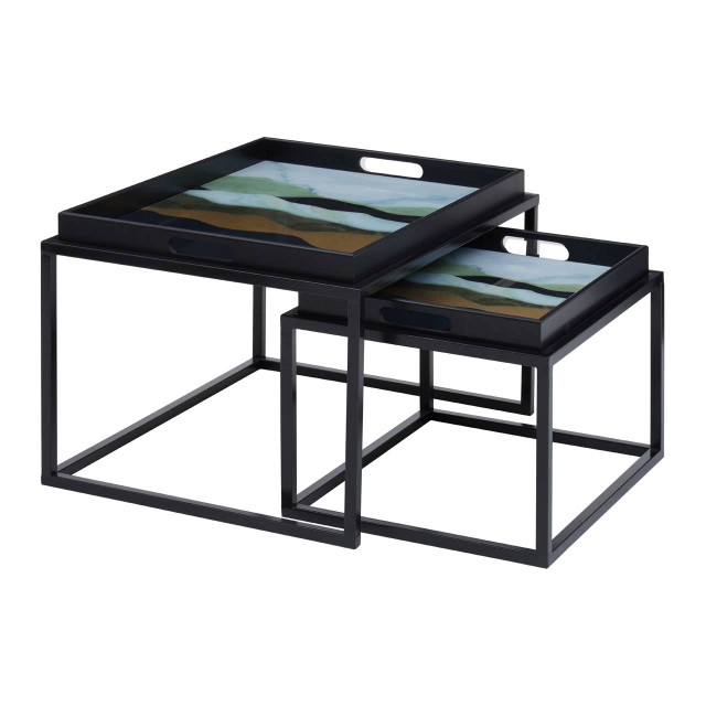 Premier Housewares Celina Set Of 2 Assorted Colour Nesting Tables