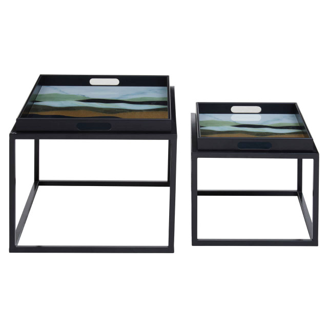 Premier Housewares Celina Set Of 2 Assorted Colour Nesting Tables