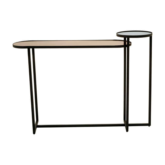 Premier Housewares Cercle Smoked Mirror 2 Tier Console Table