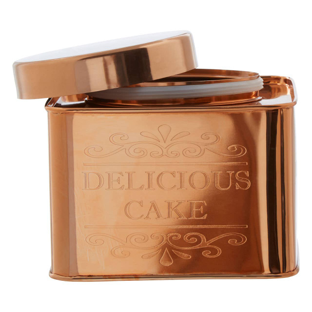 Premier Housewares Chai Square Copper Finish Cake Canister