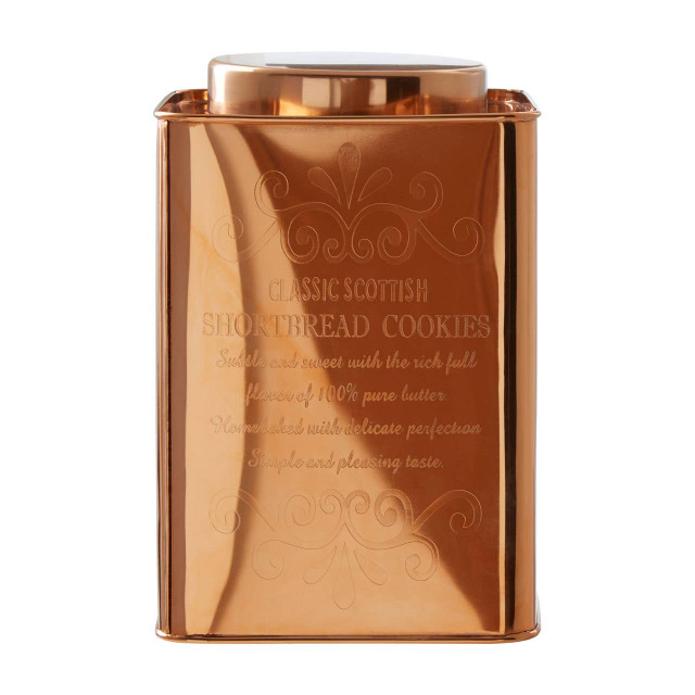 Premier Housewares Chai Square Copper Finish Cookies Canister