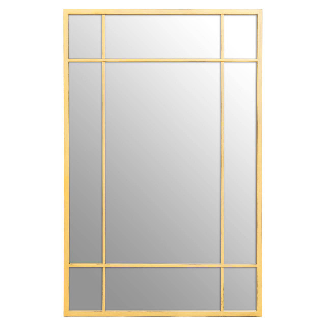 Premier Housewares Charlene Brushed Gold Rectangular Wall Mirror