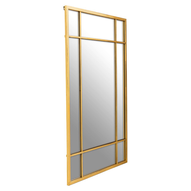 Premier Housewares Charlene Brushed Gold Rectangular Wall Mirror