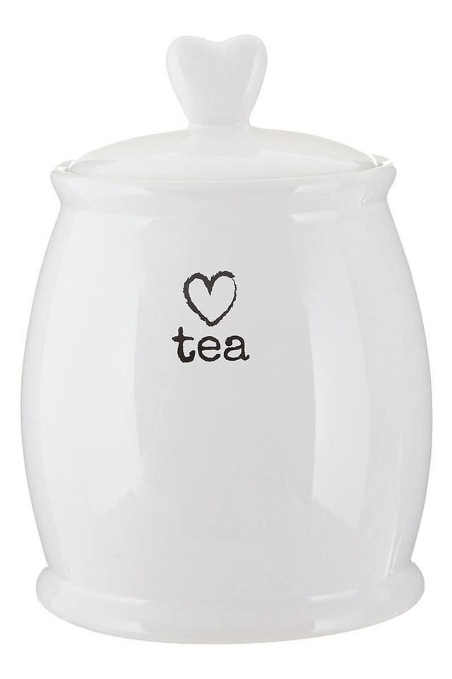 Premier Housewares Charm White Dolomite Tea Canister