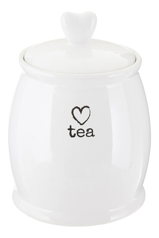 premier housewares Charm White Dolomite Tea Canister
