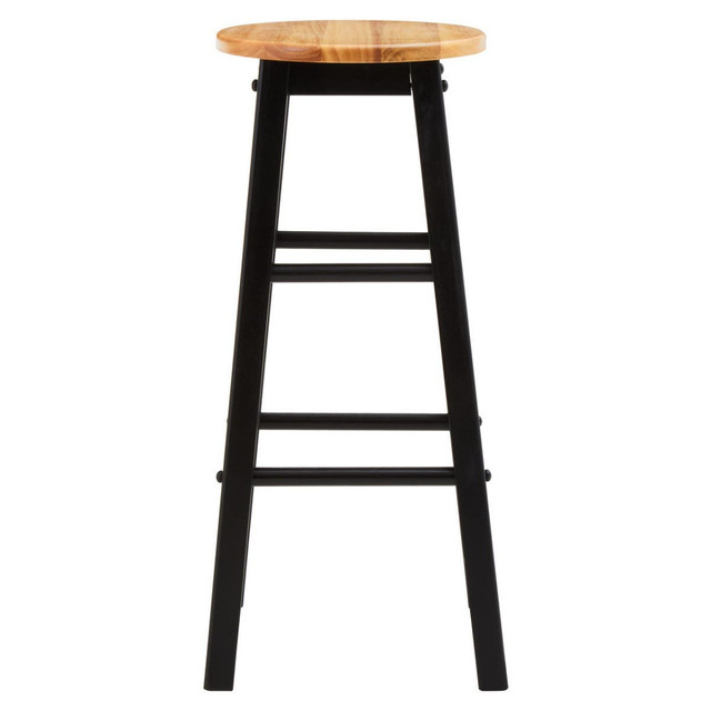 Premier Housewares Chester Black And Natural Wood Kitchen Or Bar Stool