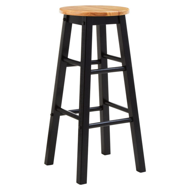 Premier Housewares Chester Black And Natural Wood Kitchen Or Bar Stool