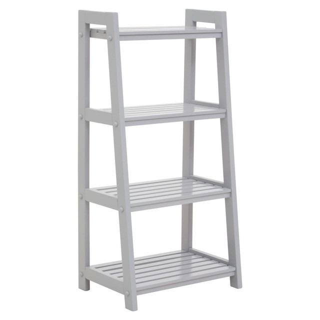 Premier Housewares Chester Grey Wood Four Tier Shelf Unit