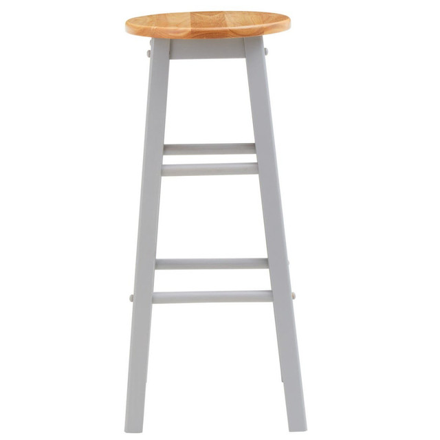 premier housewares Chester Natural and Grey Wood Bar or Kitchen Stool