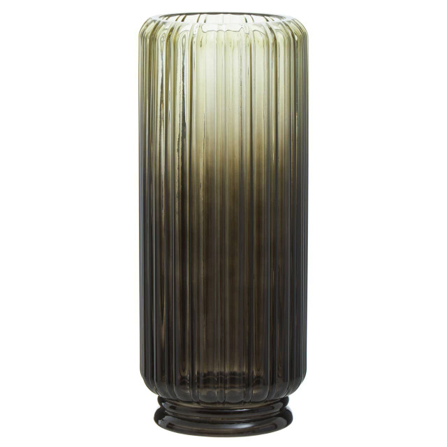 Premier Housewares Chima Large Grey Ribbed Glass Vase