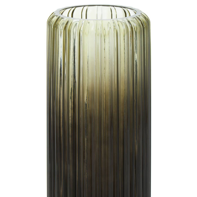 Premier Housewares Chima Large Grey Ribbed Glass Vase