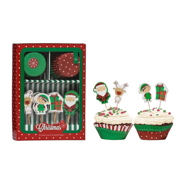 Premier Housewares Christmas Cupcake Cases And Toppers Set