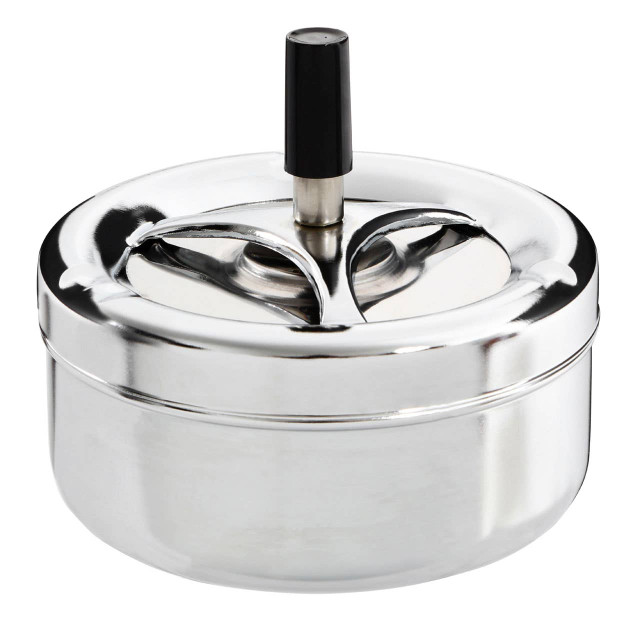 Premier Housewares Chrome Effect Large Spinning Ashtray