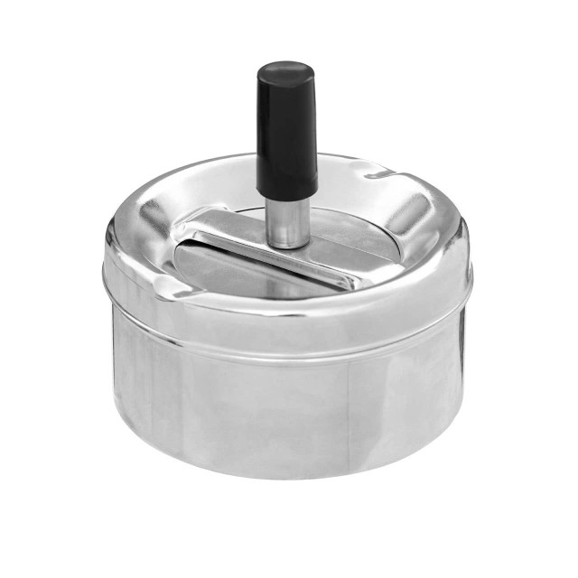 Premier Housewares Chrome Effect Small Spinning Ashtray