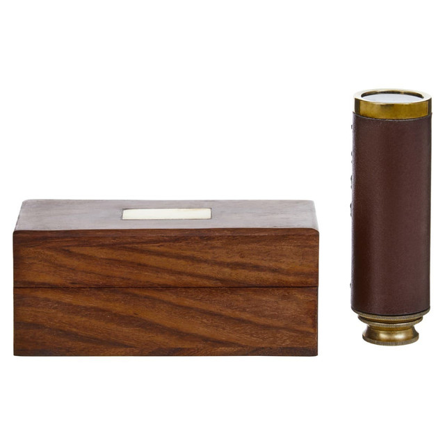 Premier Housewares Churchill Brown Leather Effect Telescope With Box