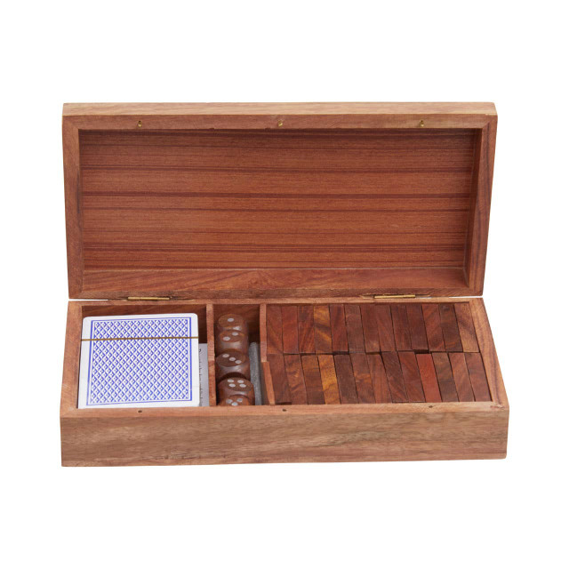 Premier Housewares Churchill Games 3 In 1 Dominoes Dice And Playing Cards Set