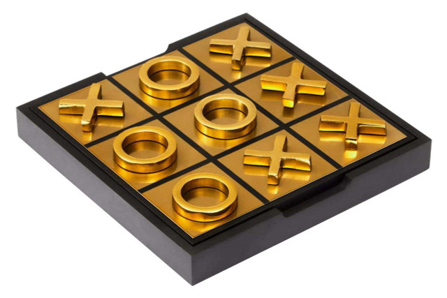 Premier Housewares Churchill Games Black And Gold Aluminium Noughts And Crosses